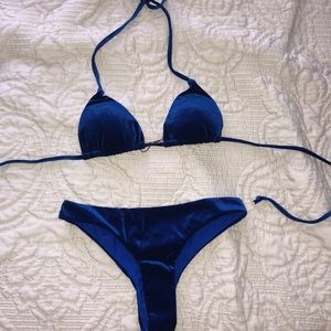 Blue velvet bathing suit